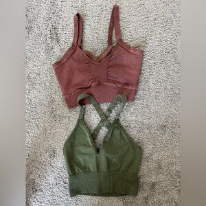 FP Movement by Free People Ribbed Bralettes in Olive & Mauve